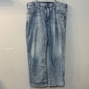 Silver Jeans Men's Faded Blue Straight Jeans